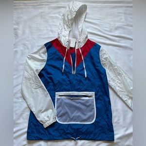 Zumiez red and blue wind breaker with mesh pocket
